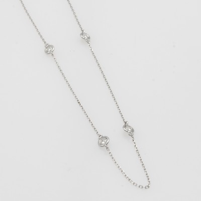 Image Kette mit Brillanten, WG 750/000, 9 Brill. in Zargenfassungen zus. ca. 0.35 ct feines ...