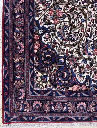 27061051b - Rosenbidjar Kork fein, Persien, Mitte 20.Jhd, Korkwolle auf Baumwolle, ca. 280 x 165cm, ...