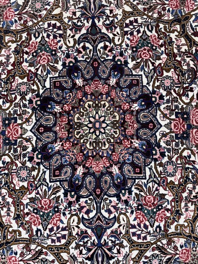 27061051c - Rosenbidjar Kork fein, Persien, Mitte 20.Jhd, Korkwolle auf Baumwolle, ca. 280 x 165cm, ...