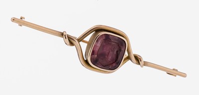 Image 8 kt Gold Farbstein-Brosche, um 1890-1900, GG 333/000 gepr., außergewöhnliches ...