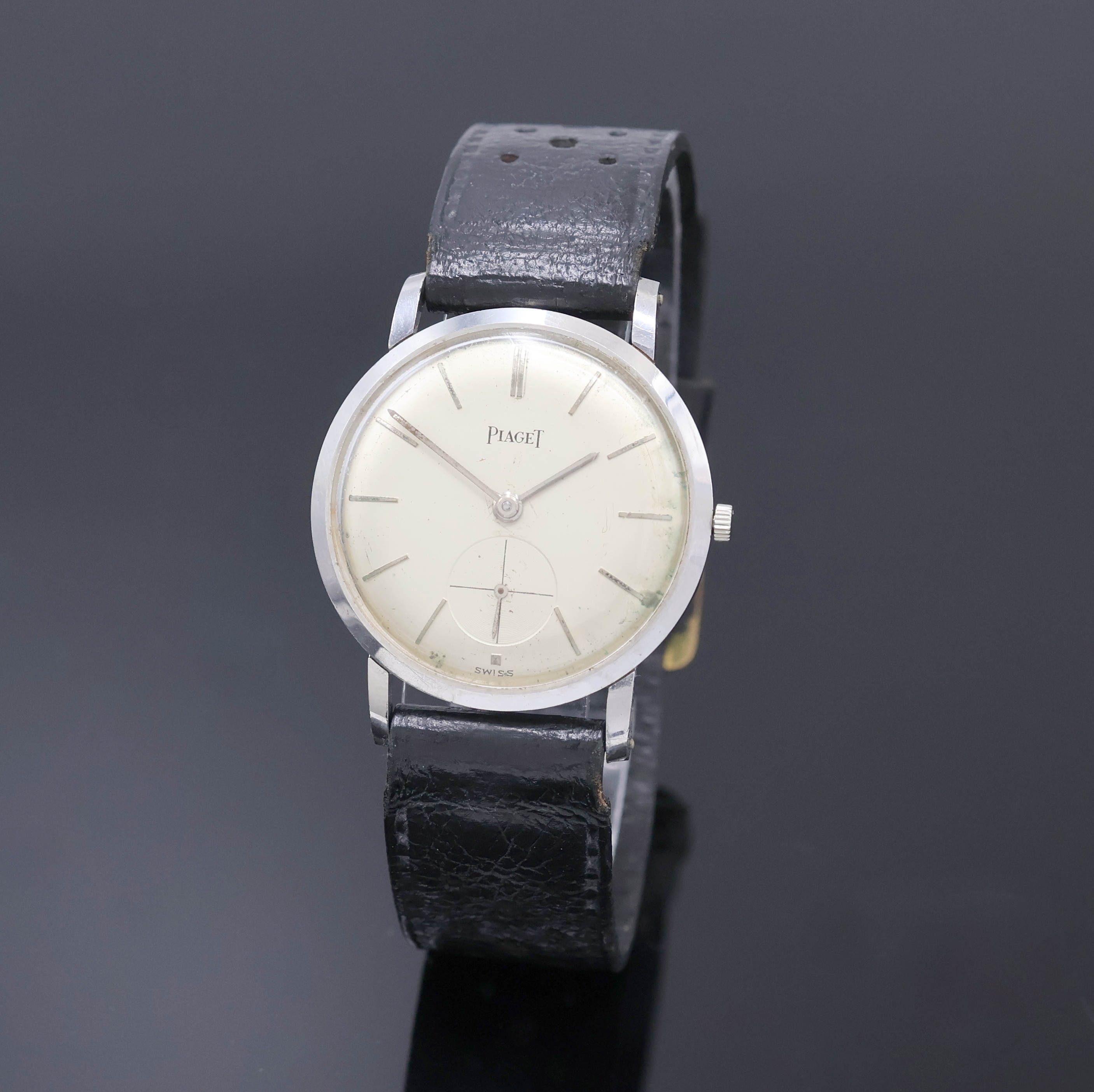 Image 27061222 - PIAGET seltene Armbanduhr in Stahl Referenz 10821, Schweiz 1960er Jahre, 3-teil. Geh., ...