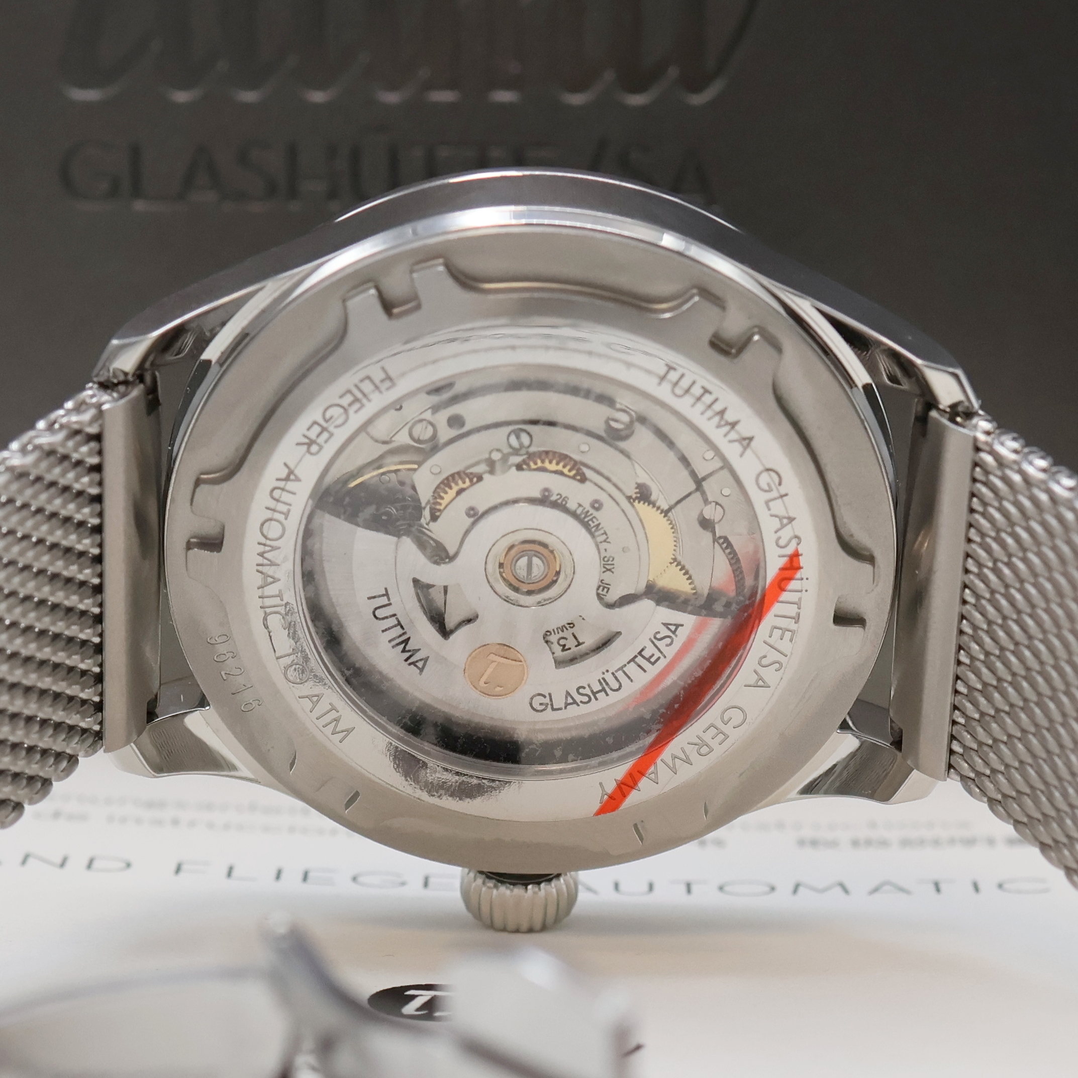 Detail f: TUTIMA Grand Flieger Herrenarmbanduhr in Stahl Referenz 6105-24, Deutschland verk. lt. beil. Pap. 09/2023, Automatik, beids. vergl. Geh. inkl. orig. ...