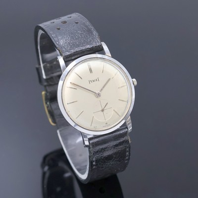 27061222b - PIAGET seltene Armbanduhr in Stahl Referenz 10821, Schweiz 1960er Jahre, 3-teil. Geh., ...