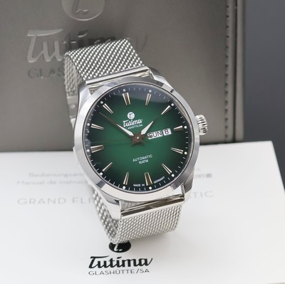 27061223b - TUTIMA Grand Flieger gents wristwatch in steel reference 6105-24, Germany sold according ...
