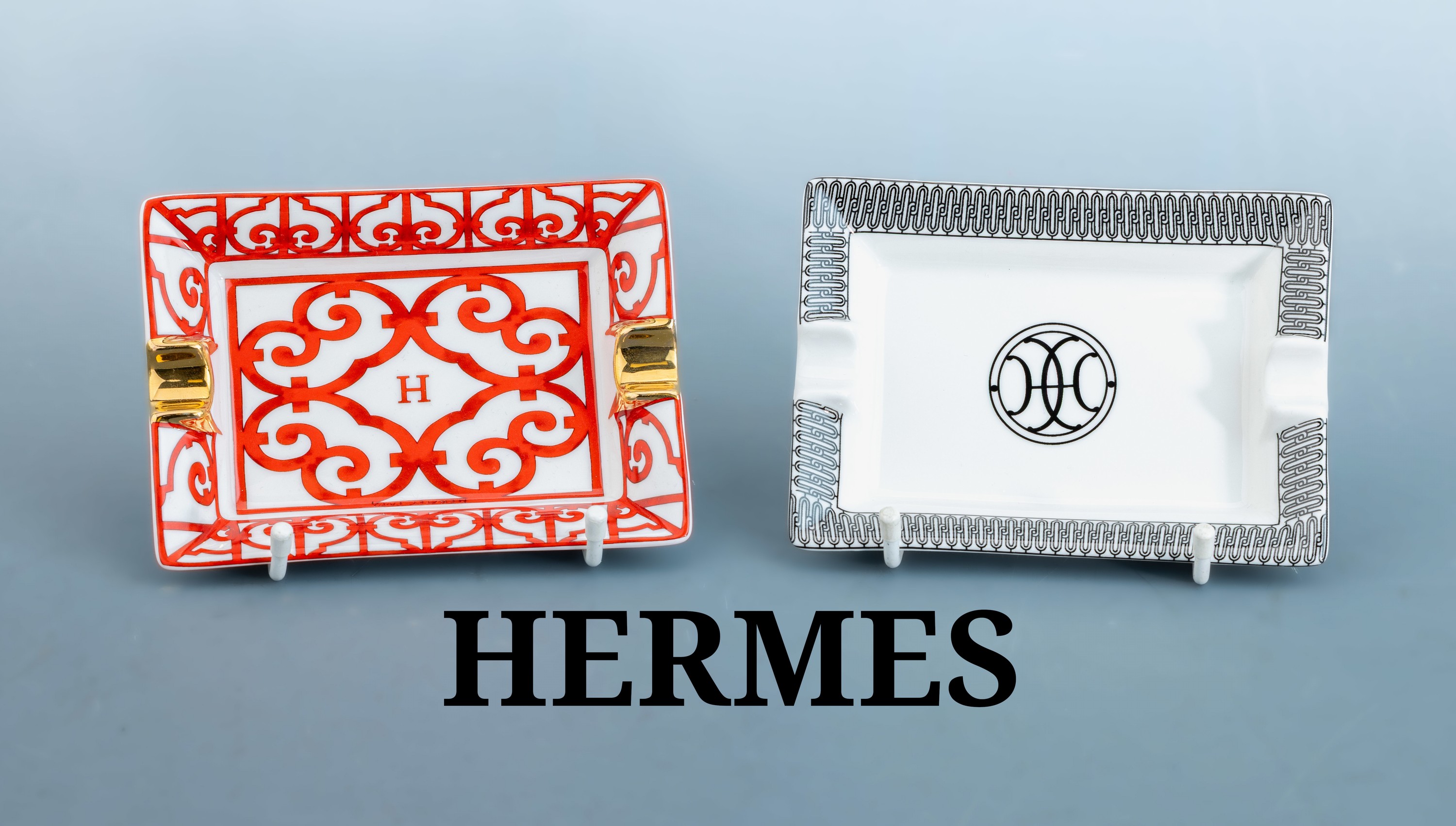 Image 27061405 - Konvolut 2 HERMES Aschenbecher, Porzellan, 1 x Modell ´ Balcon du Guadalquivir´, ...