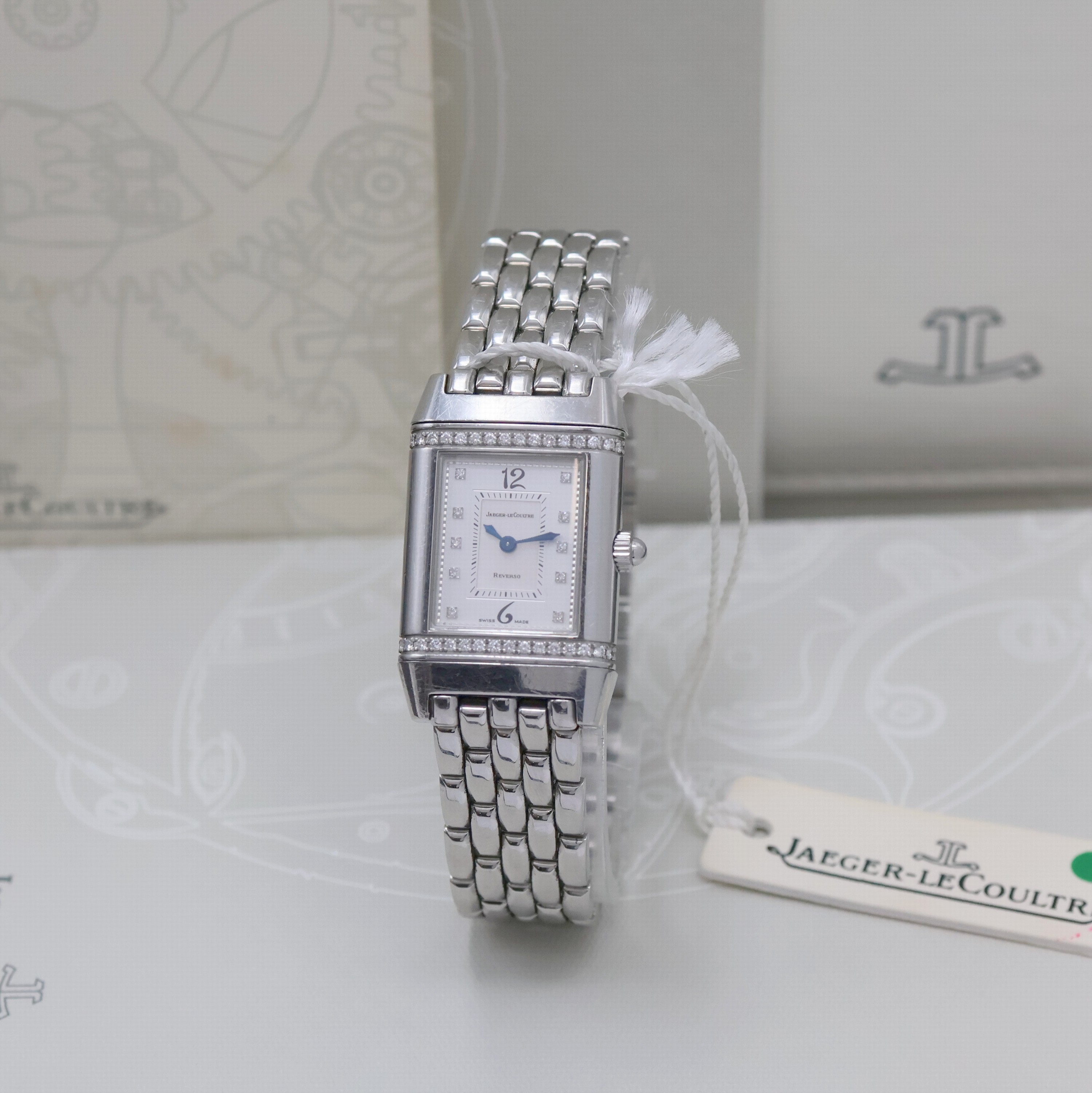 Image 27061412 - Jaeger-LeCoultre Reverso Damenarmbanduhr in Stahl mit Brillanten Referenz 265.882.006, ...