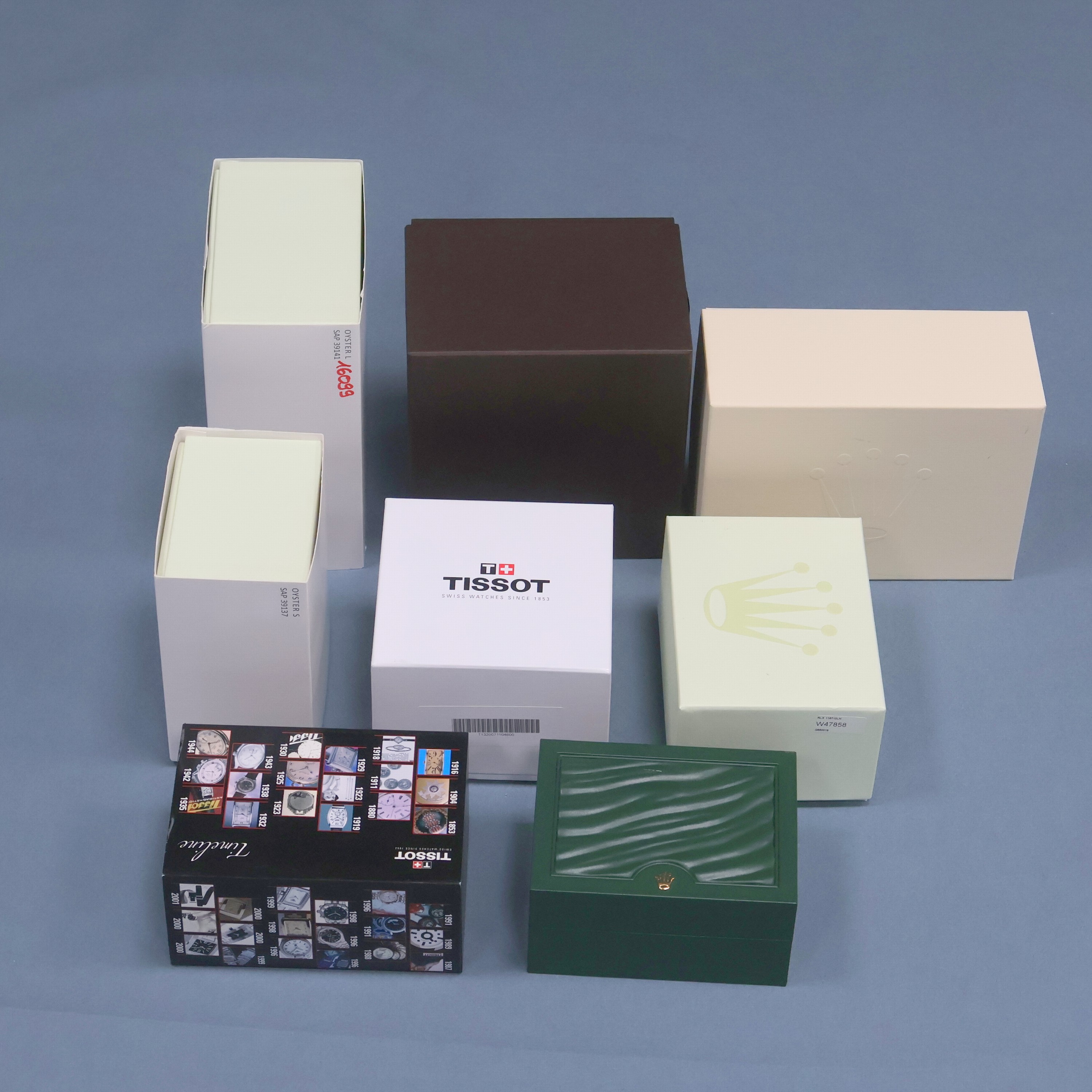 Image 27061440 - Konvolut: 5 Rolex, 1 Glashütte Original und 2 Tissot Boxen, Rolex: 1 x Ref. 39141.02 - ...