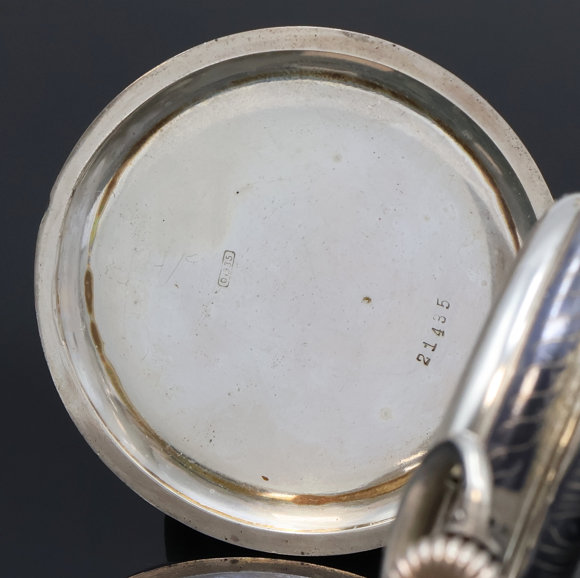 Detail d: UNION HORLOGERE Herrensavonette in Tula- Silber mit Minutenrepetition und Zentralsekunde, Schweiz um 1900, Geh. l. besch., Silbercuvette, 2 ...