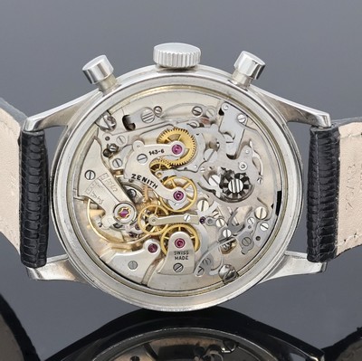27061410e - ZENITH seltener Military Schaltradchronograph in Stahl, Schweiz 1950er Jahre, ...