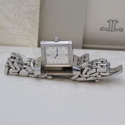 27061412f - Jaeger-LeCoultre Reverso Damenarmbanduhr in Stahl mit Brillanten Referenz 265.882.006, ...