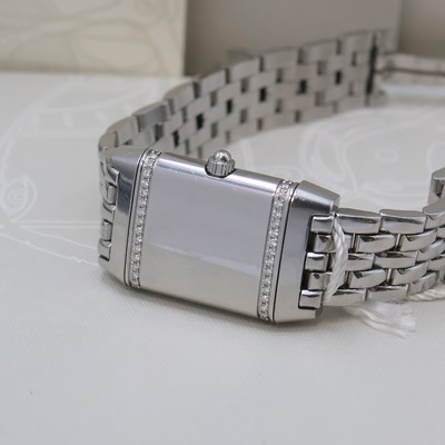 27061412g - Jaeger-LeCoultre Reverso Damenarmbanduhr in Stahl mit Brillanten Referenz 265.882.006, ...