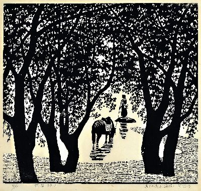 Image Qijia Dawa, geb. 1946, tibetanischer Künstler,´Die ärztliche Vistie auf dem Weg´, orig. ...