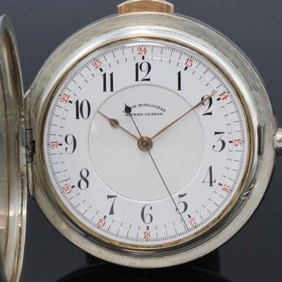 27061495a - UNION HORLOGERE Herrensavonette in Tula- Silber mit Minutenrepetition und Zentralsekunde, ...