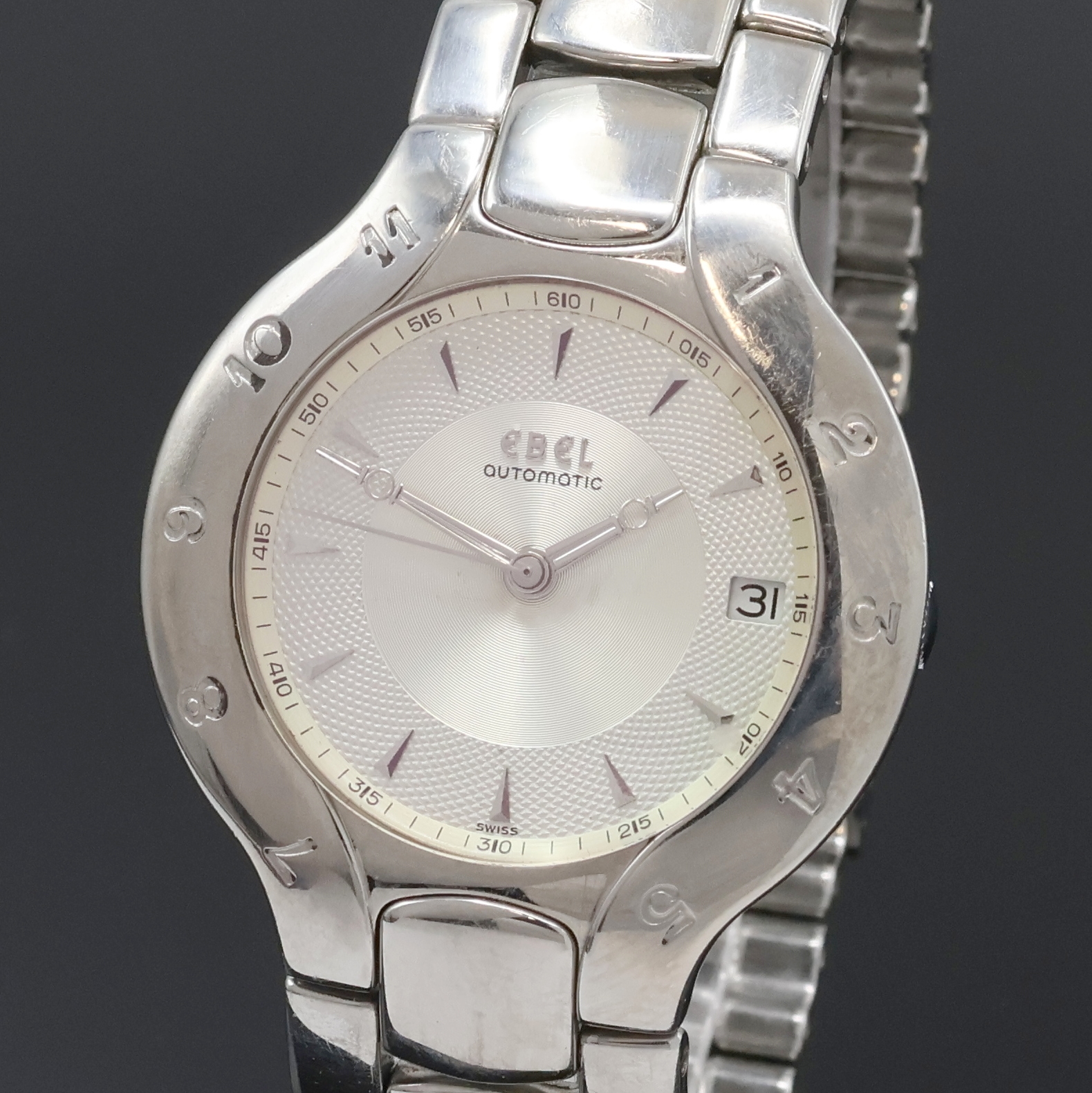 Detail a: EBEL Lichine Armbanduhr in Stahl Referenz 9080980, Schweiz um 1995, Automatik, orig. Gliederband m. Faltschl., Boden 4-fach verschr., silb. Zifferbl. ...