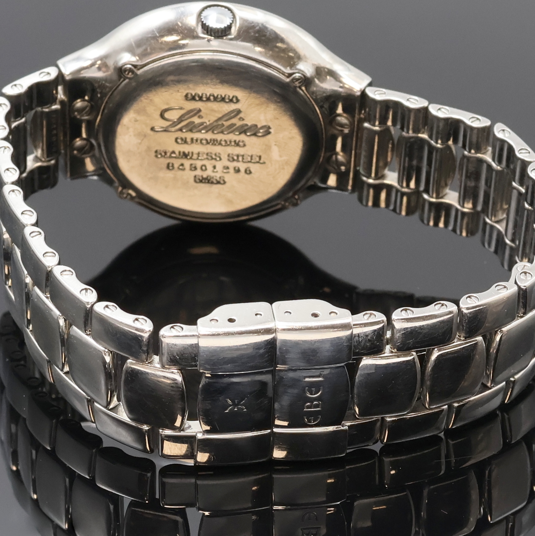 Detail b: EBEL Lichine Armbanduhr in Stahl Referenz 9080980, Schweiz um 1995, Automatik, orig. Gliederband m. Faltschl., Boden 4-fach verschr., silb. Zifferbl. ...