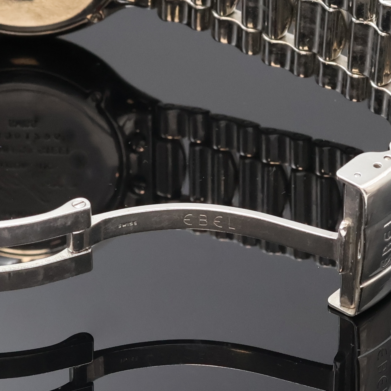 Detail c: EBEL Lichine Armbanduhr in Stahl Referenz 9080980, Schweiz um 1995, Automatik, orig. Gliederband m. Faltschl., Boden 4-fach verschr., silb. Zifferbl. ...