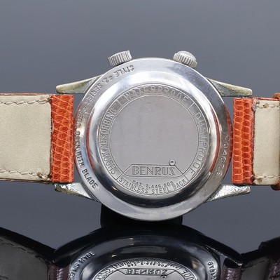 27061575c - BENRUS Armbandwecker, Schweiz um 1960, Handaufzug, verchr. Geh., Krone b. 2 f. Weckzeit, ...