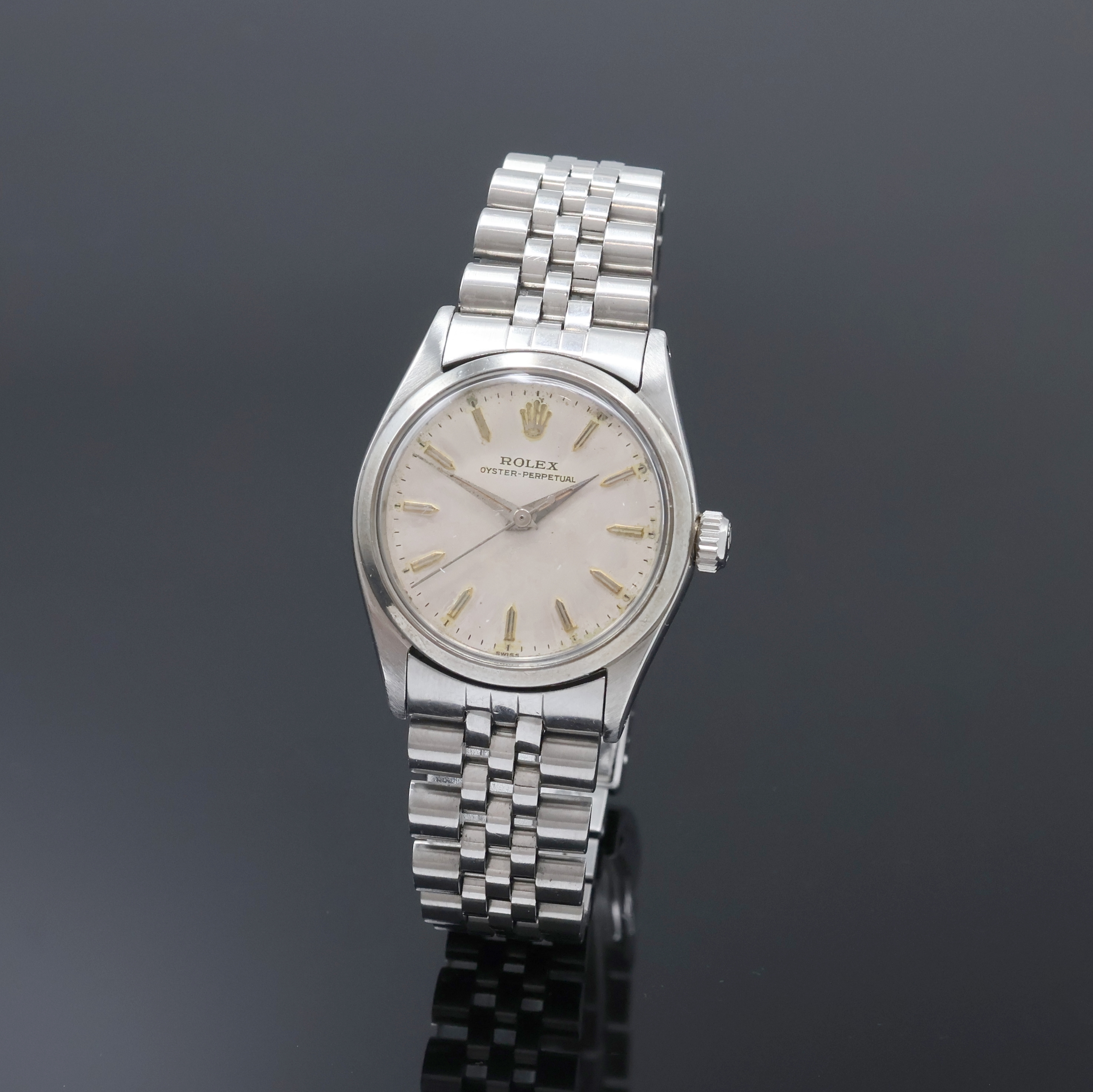 Image 27061602 - ROLEX Oyster Perpetual Armbanduhr in Stahl Referenz 6549, Schweiz laut Bodenstempel 2. ...