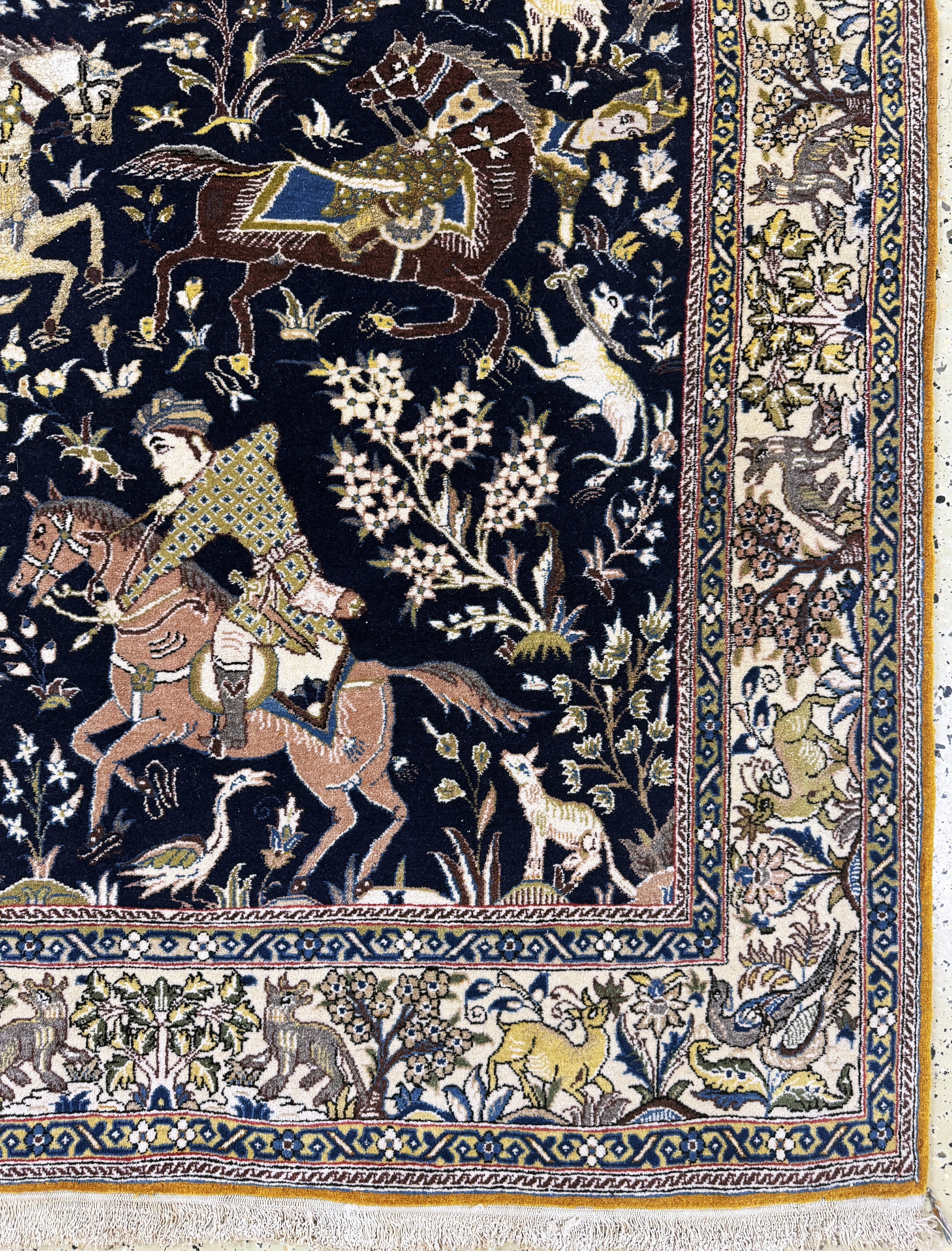 Detail a: Ghom Kork, Persien, Mitte 20.Jhd, Korkwollemit Seide, ca. 203 x 138 cm, gereinigt, EHZ: 2