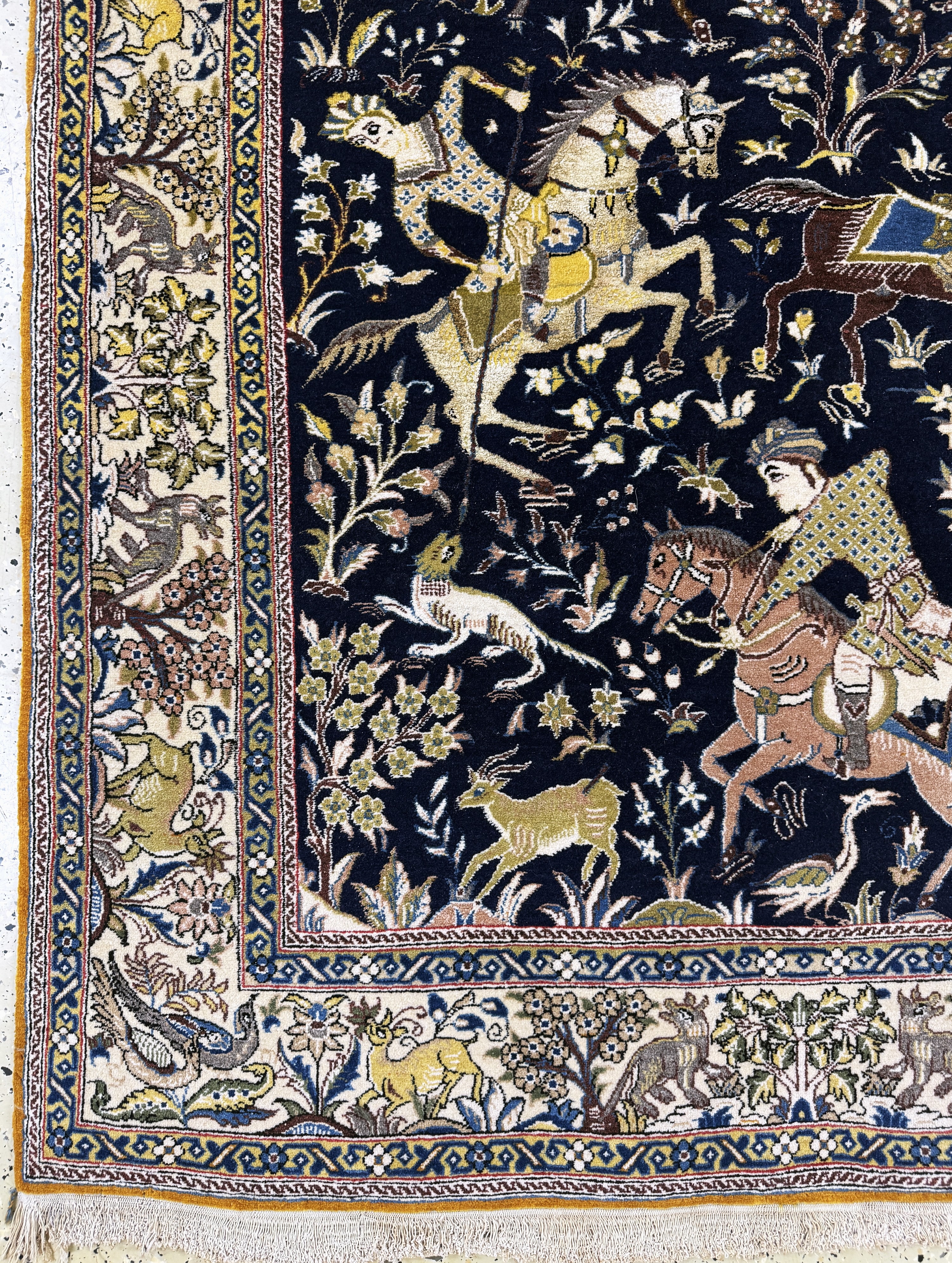 Detail b: Ghom Kork, Persien, Mitte 20.Jhd, Korkwollemit Seide, ca. 203 x 138 cm, gereinigt, EHZ: 2