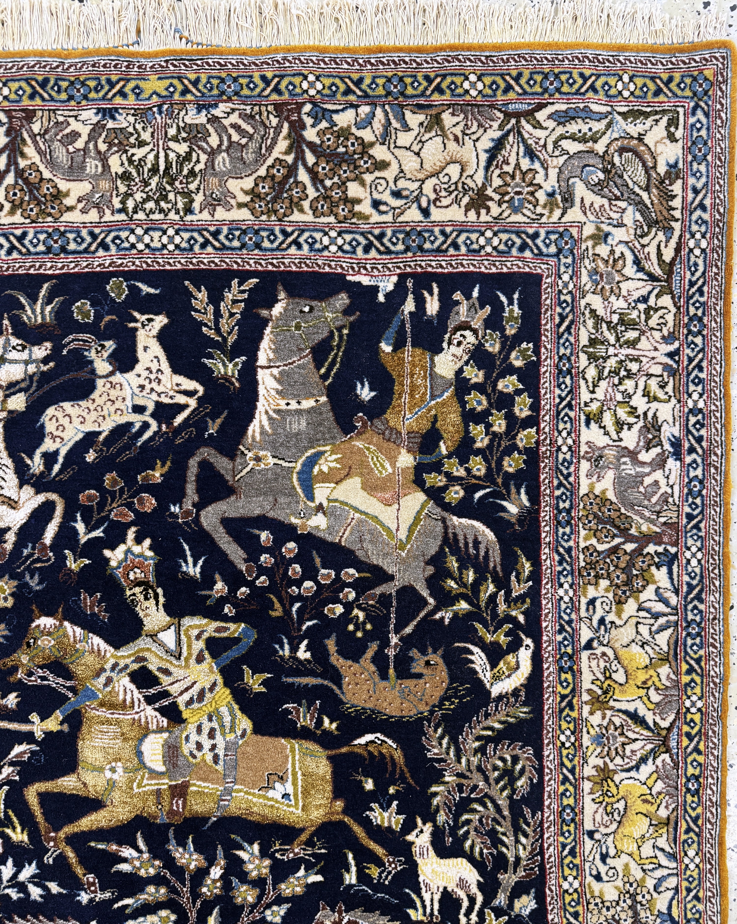 Detail d: Ghom Kork, Persien, Mitte 20.Jhd, Korkwollemit Seide, ca. 203 x 138 cm, gereinigt, EHZ: 2