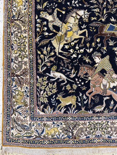 27061646b - Ghom Kork, Persien, Mitte 20.Jhd, Korkwollemit Seide, ca. 203 x 138 cm, gereinigt, EHZ: ...