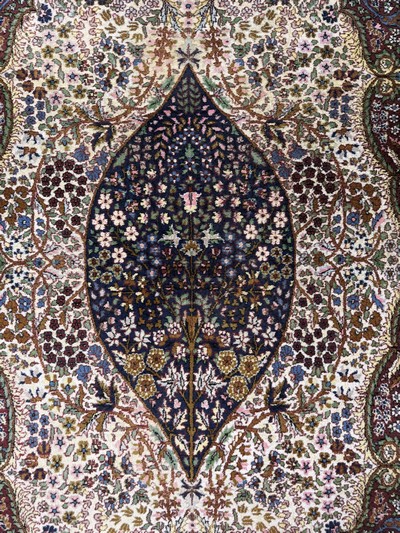 27061717g - 2 Lots Lahor, Pakistan, Mitte 20.Jhd, Wolleauf Baumwolle, ca. 225 x 140 cm & ca. 180 x ...