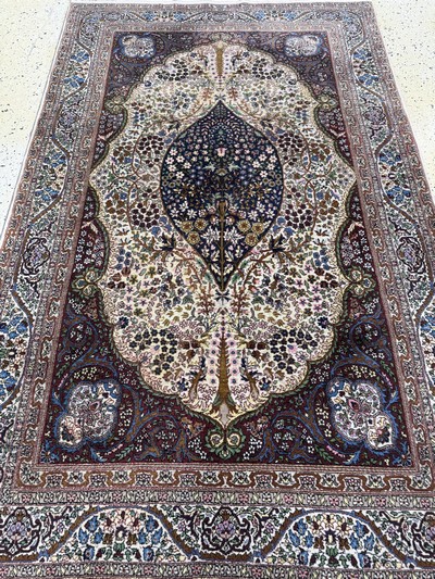 27061717h - 2 Lots Lahor, Pakistan, Mitte 20.Jhd, Wolleauf Baumwolle, ca. 225 x 140 cm & ca. 180 x ...