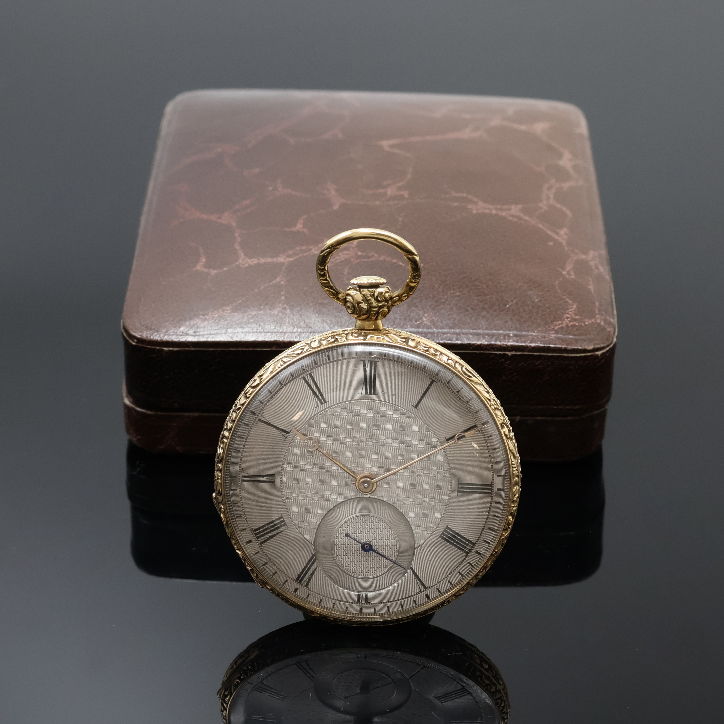 Image 27061801 - BERTHOUD & BROTHERS Paris offene Taschenuhr in GG 750/000, Schweiz um 1830, ...