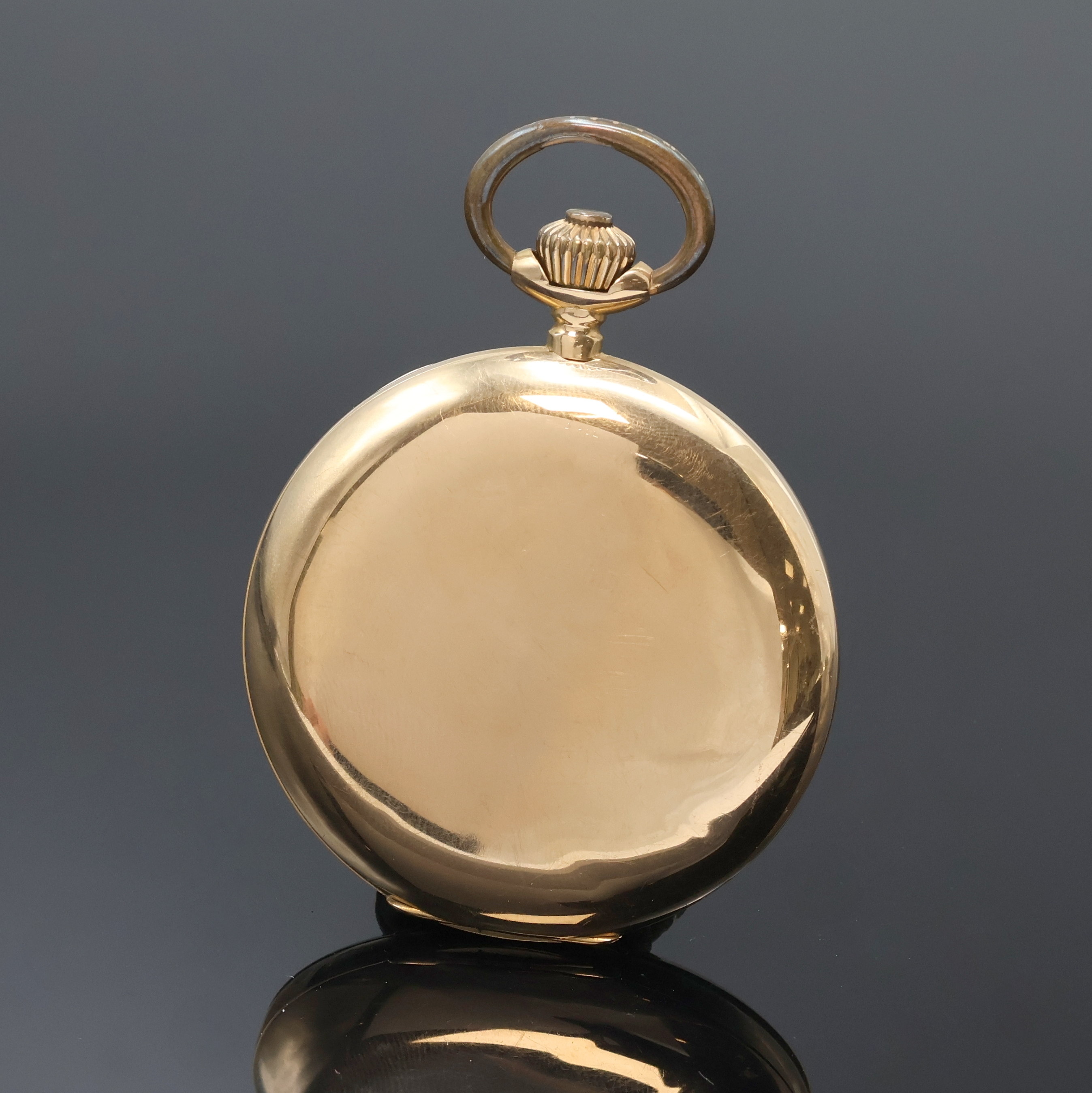 Detail b: MOVADO Herrensavonette in RoseG 585/000, Schweiz um 1920, glattes Geh. dell., Metallcuvette, Emailzifferbl. riss., röm. Zahlen, gold. Zeiger, kl. ...