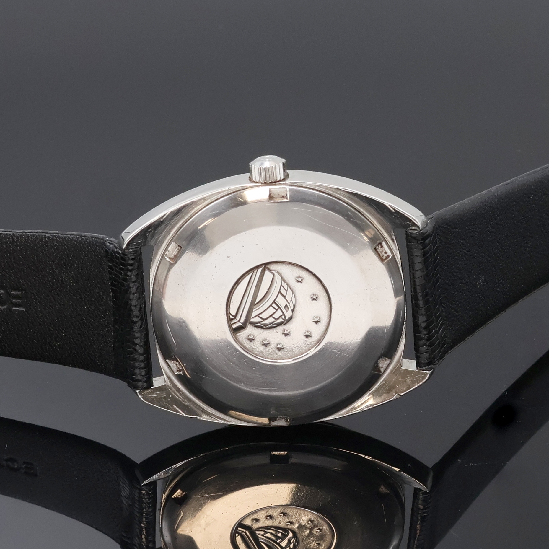 Detail c: OMEGA Constellation Chronometer Armbanduhr in Stahl Referenz 168017, Schweiz um 1967, Automatik, verschr. Boden m. Darst. Sternwarte, silb. Zifferbl. ...