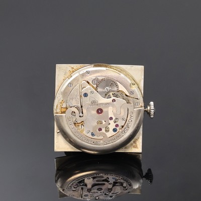 27061953e - MOVADO Kingmatic viereckige wristwatch in steel, Switzerland around 1965, self winding, ...