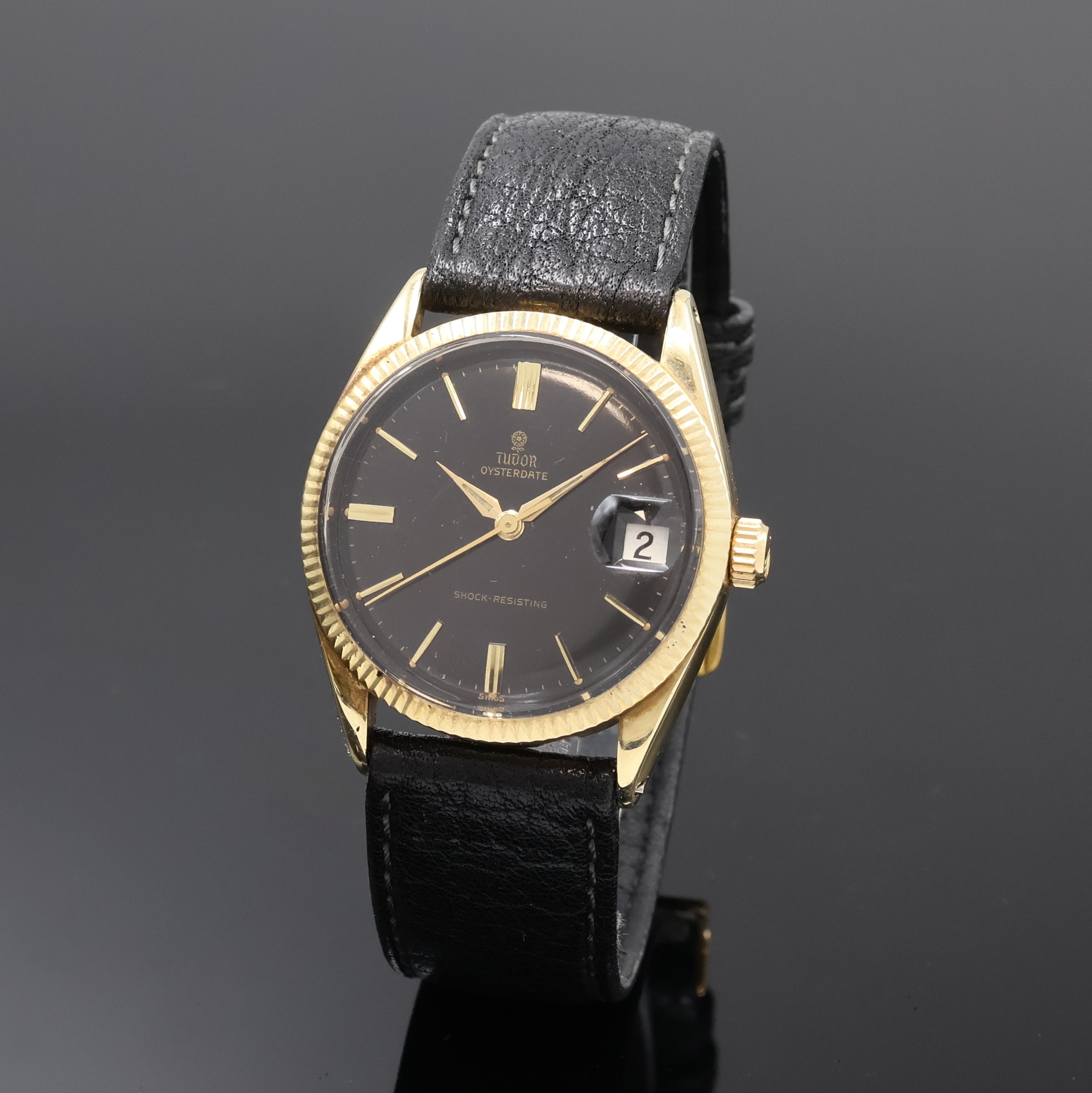 Image 27062078 - TUDOR Oysterdate gents wristwatch with gold cap, Switzerland around 1960, self winding, ...