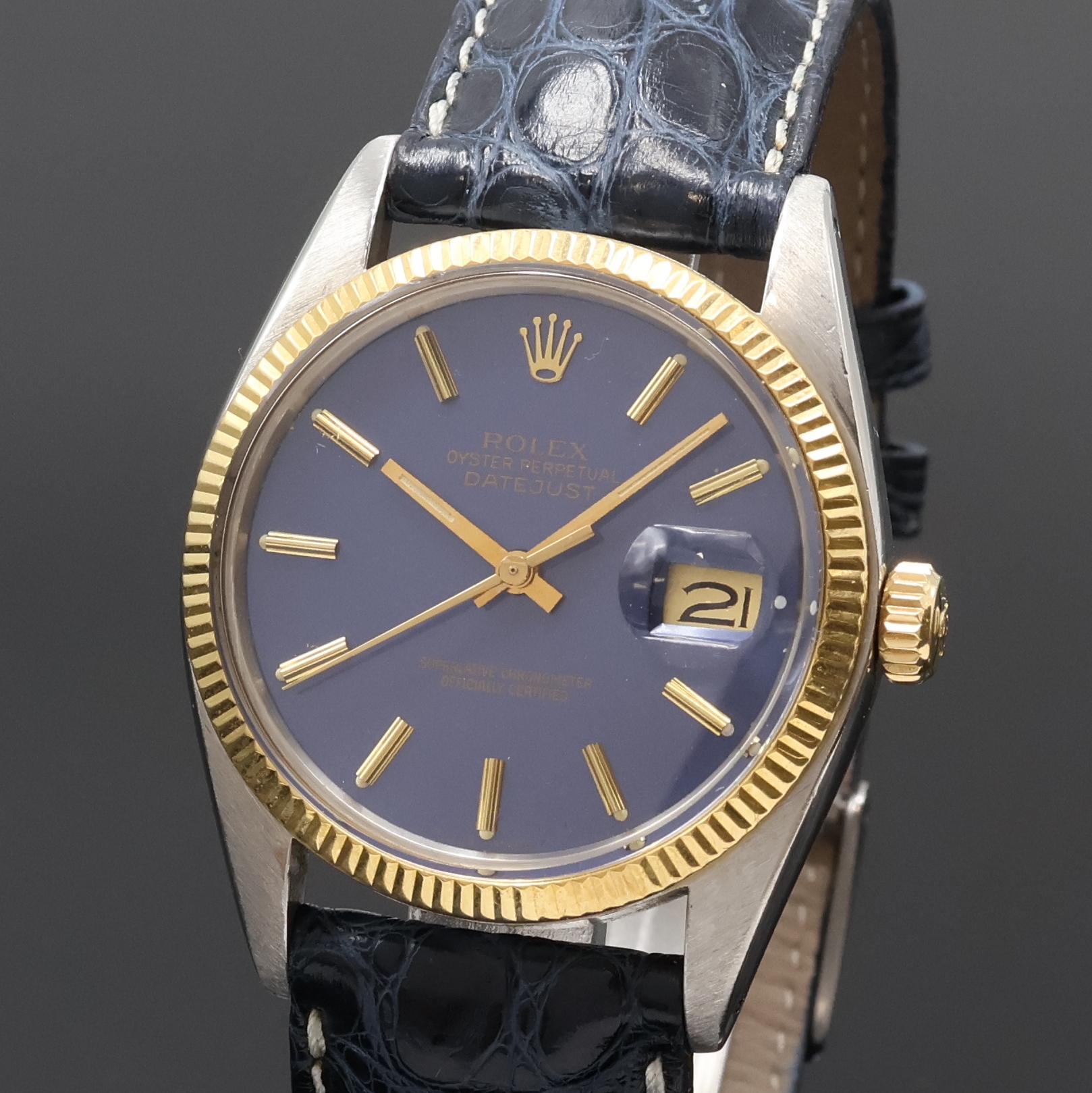 Detail a: ROLEX Oyster Perpetual Datejust Herrenarmbanduhr Referenz 16013, Schweiz um 1979, Automatik, Chronometer der Superlative in Edelstahl/Gold ...