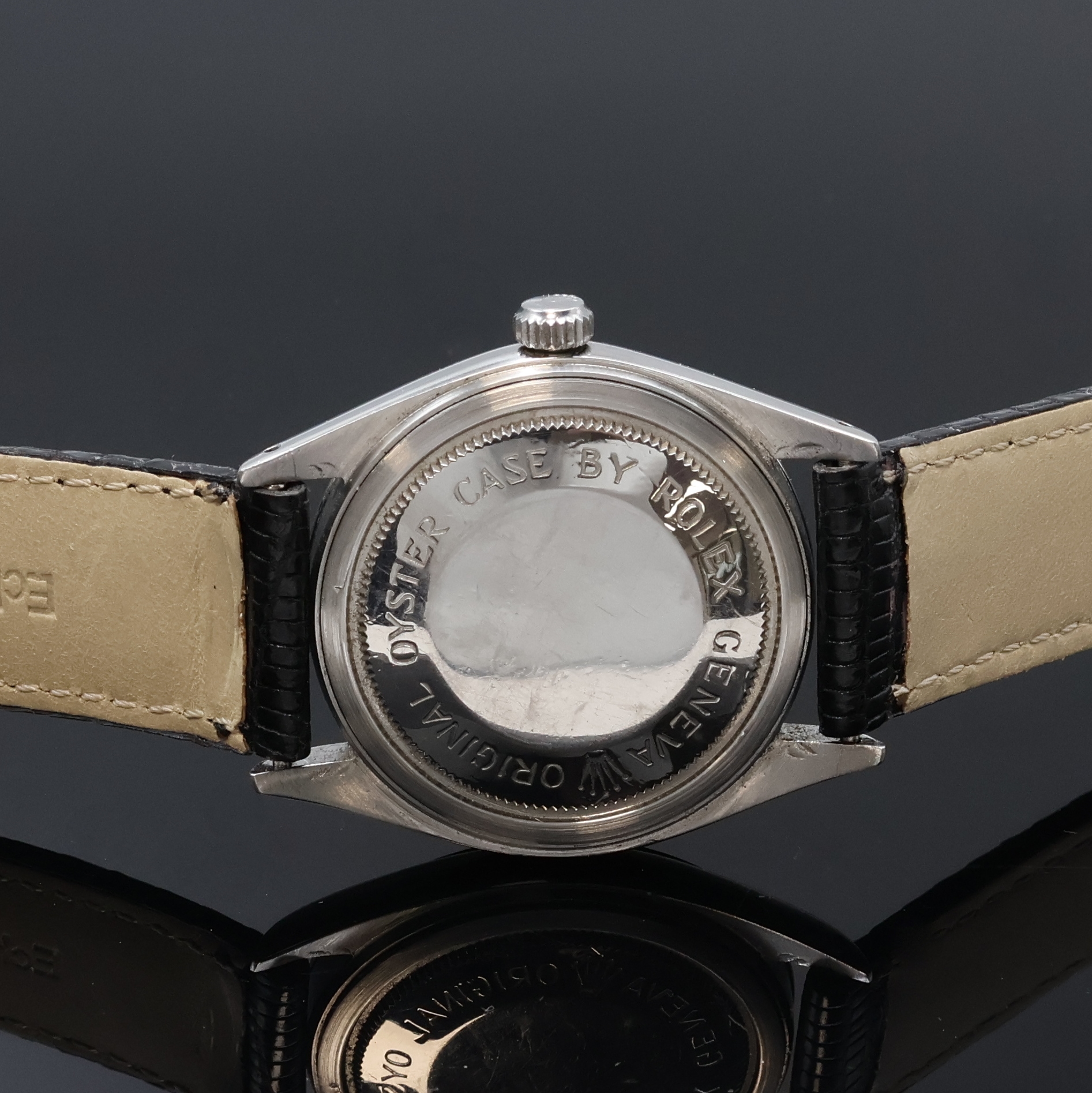 Detail c: TUDOR Oyster Prince Armbanduhr in Stahl Referenz 7965, Schweiz um 1965, Automatik, Boden u. Krone verschr., weißes Rose- Zifferbl. rest., silb. ...