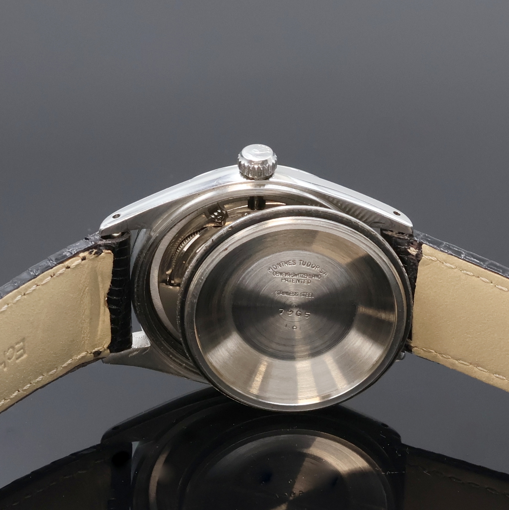 Detail f: TUDOR Oyster Prince Armbanduhr in Stahl Referenz 7965, Schweiz um 1965, Automatik, Boden u. Krone verschr., weißes Rose- Zifferbl. rest., silb. ...