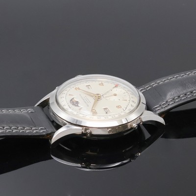 27062083c - RECORD WATCH Datofix Herrenarmbanduhr mit Vollkalender und Mondphase, Schweiz 1940er ...