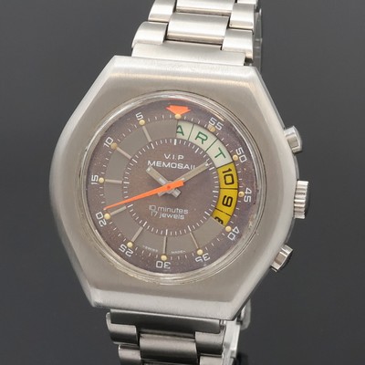 27062087a - VIP MEMOSAIL Regatta-Chronograph in Stahl, Schweiz um 1970, Handaufzug, massives ...