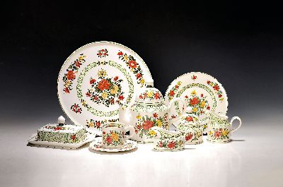 Image Frühstückservice, Villeroy & Boch ´Summerday´, Kanne, Zuckerdose (Deckel geklebt), ...