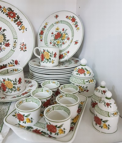 27062096b - Frühstückservice, Villeroy & Boch ´Summerday´, Kanne, Zuckerdose (Deckel geklebt), ...