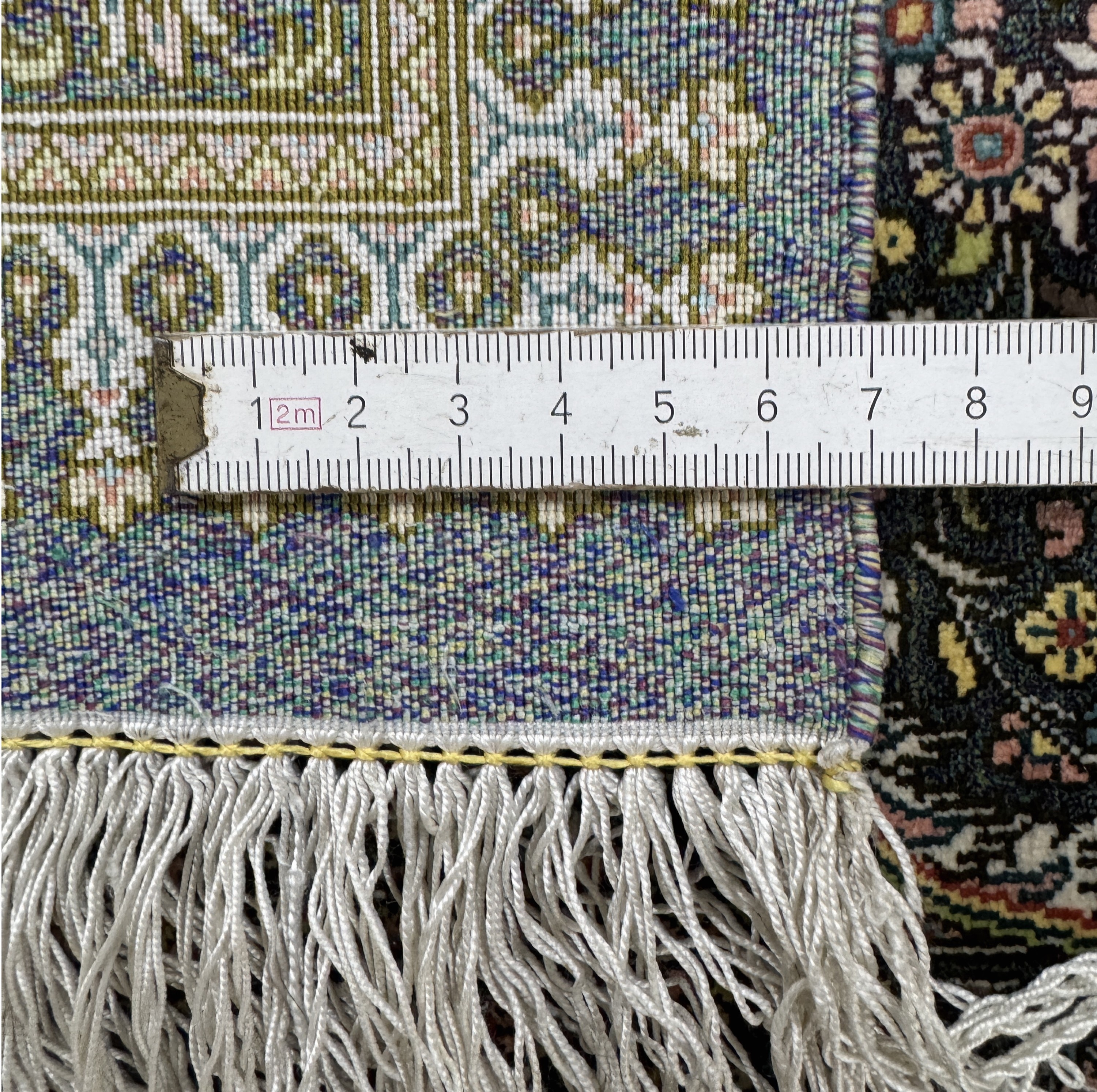 Detail f: Ghom Seide fein Persien, signiert"Zahed", Ende 20.Jhd, reine Naturseide, ca. 124 x 79 cm, ca. 1,0 Mio. Kn/qm, EHZ:(nahezu neuwertig)