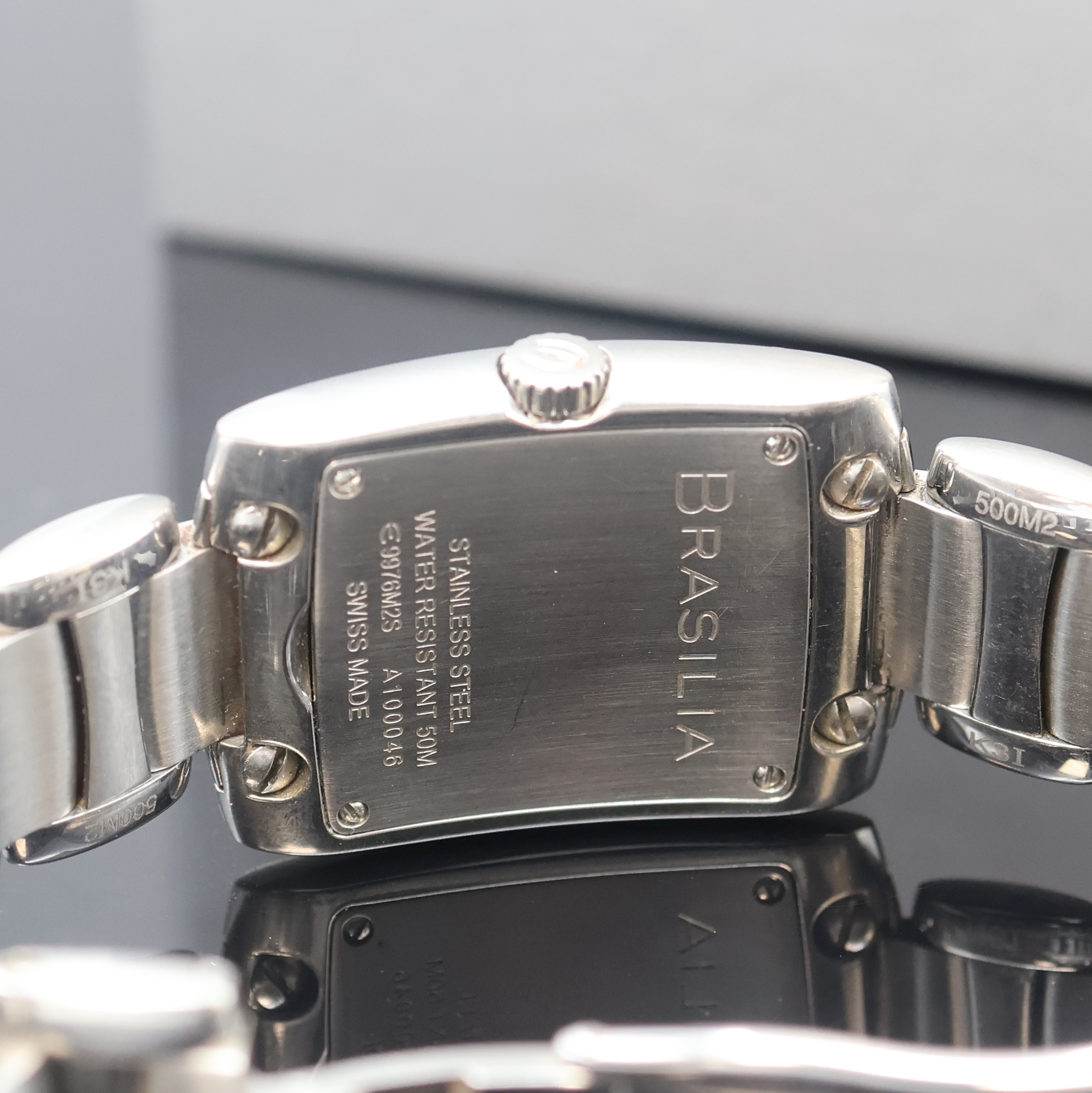Detail d: EBEL Brasilia Damenarmbanduhr mit Diamanten Referenz 9976M2S, quarz, Edelstahlgeh. inkl. z. T. verg. Gliederband m. dopp. Faltschl., Boden 4-fach ...