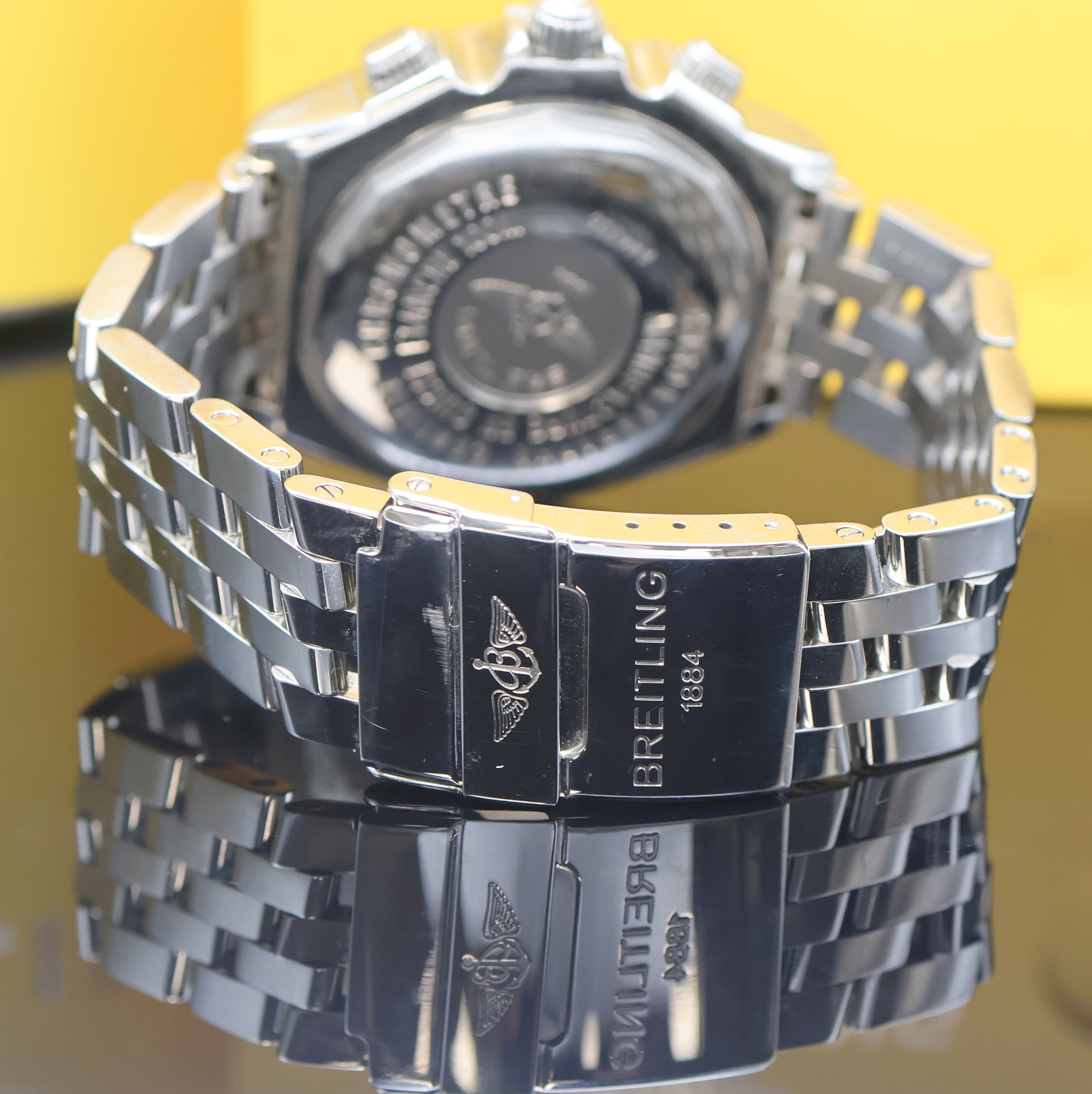 Detail d: BREITLING Armbandchronograph Crosswind Special Referenz A44355, Automatik, Chronometer in Edelstahl inkl. Pilotband m. Faltschl., Boden und Krone ...
