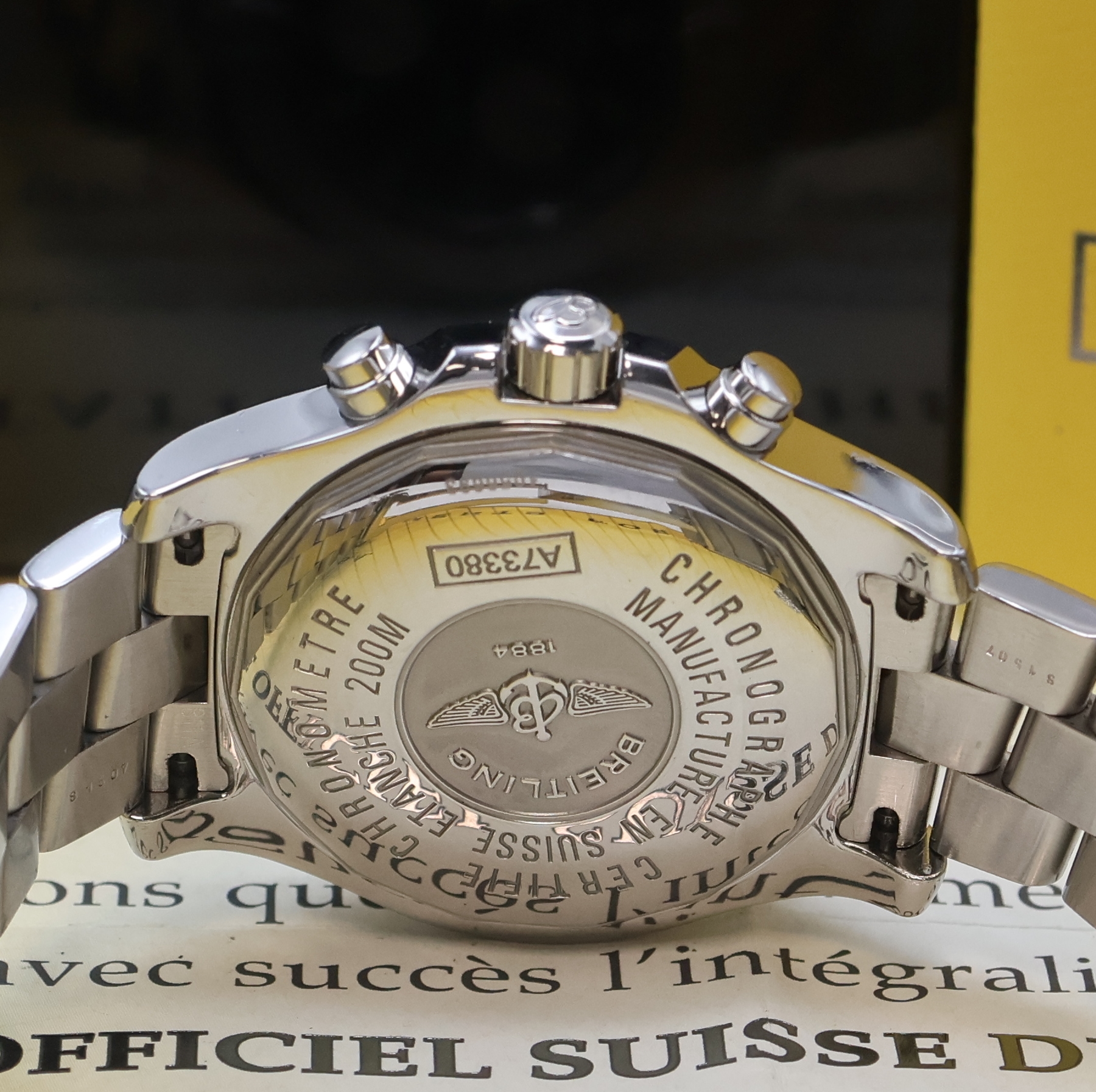 Detail d: BREITLING Colt Armbandchronograph Referenz A73380, quarz, Chronometer in Edelstahl inkl. Gliederband m. Faltschl., Boden und Krone verschr., blaues, ...