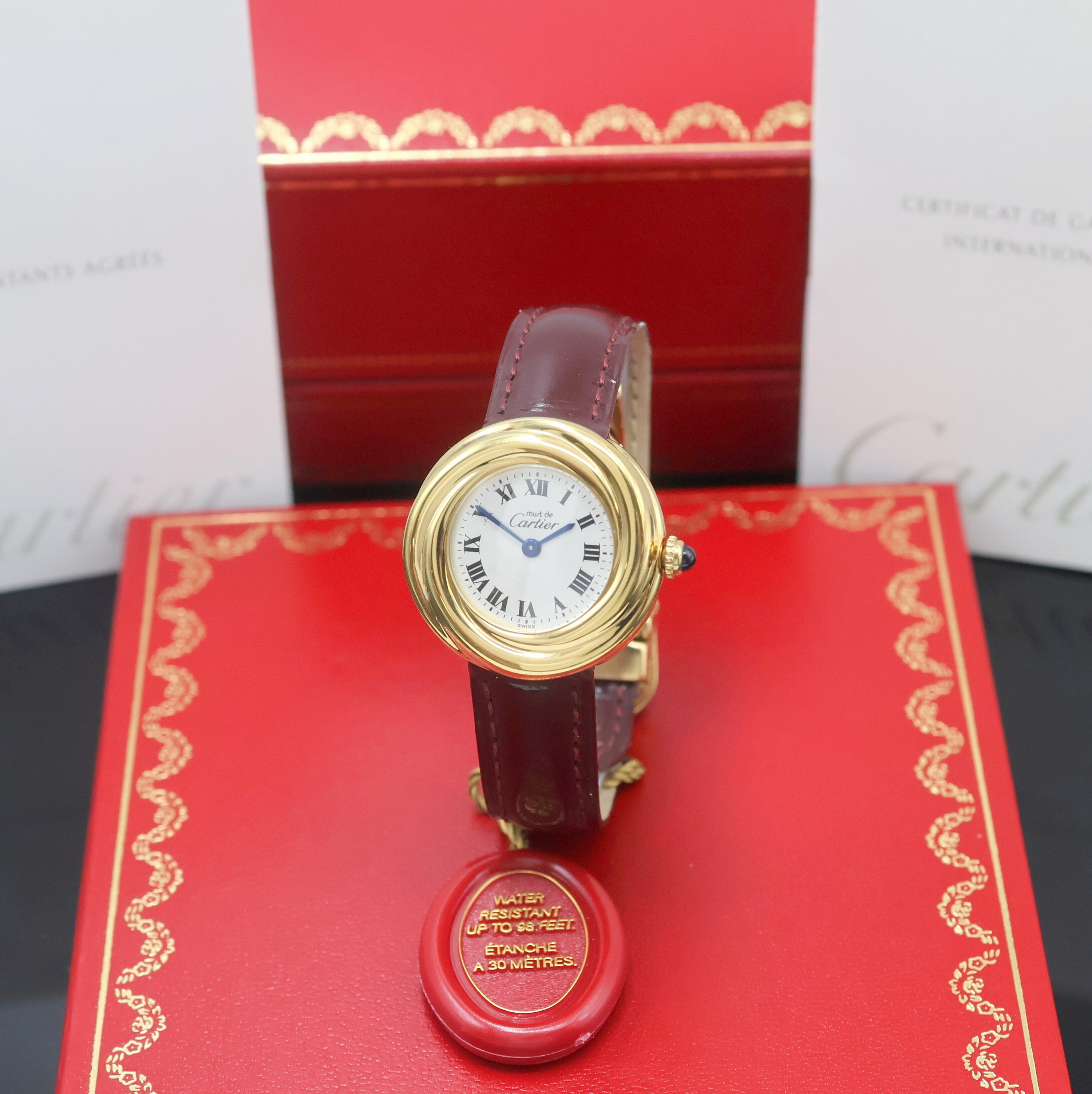 Image 27062192 - CARTIER Trinity Vermeil Damenarmbanduhr Referenz 2735, quarz, verg. Sterlingsilbergeh. ...