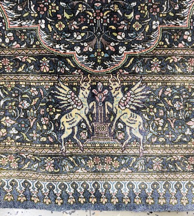 27062104c - Ghom Seide fein Persien, signiert´Zahed´, Ende 20.Jhd, reine Naturseide, ca. 124 x 79 ...