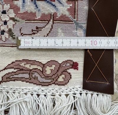 27062105e - Täbriz fein(50 Raj) signiert, Persien, Ende20.Jhd, Korkwolle mit Seide, ca. 149 x 104 ...