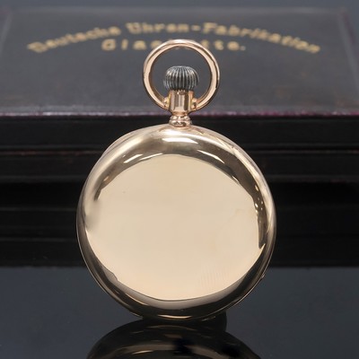 27062186b - DEUTSCHE UHRENFABRIKATION A. LANGE & SÖHNE frühe Savonette Herrentaschenuhr in RG ...