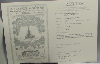 27062186g - DEUTSCHE UHRENFABRIKATION A. LANGE & SÖHNE frühe Savonette Herrentaschenuhr in RG ...