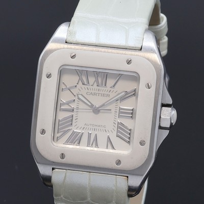 27062254a - CARTIER Armbanduhr Santos 100 Referenz 2878, Automatik, Edelstahlgeh. inkl. orig. ...